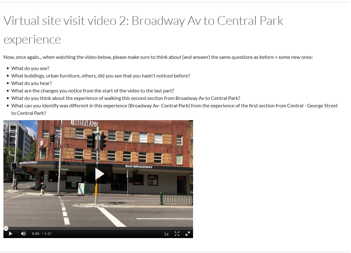 An example of a virtual site visit via a video upload. 