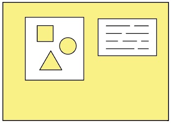 an illustration of slides, to show that this booth is for audio recording over presentations